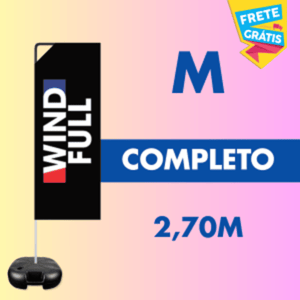 WIND FULL COMPLETO (M) Base Titan Black Modelo Maleta com Alça 2.70m x 0.65m Dupla-Face | Impressão Ultra-HD Tecido TecnoSport 100% Sintético RETANGULAR | Estrutura de Alumínio Desmontável FRETE GRÁTIS NAS COMPRAS ACIMA DE 100,00, CONSULTE AS REGIÕES.