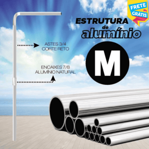 Haste (M) Wind Full ESTRUTURA DESMONTÁVEL 2.70M x 0.65M COR NATURAL TUBOS DE ALUMÍNIO 3/4 EMBALAGEM FRETE GRÁTIS NAS COMPRAS ACIMA DE 100,00, CONSULTE AS REGIÕES.