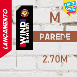 WIND FULL PAREDE (M) Completo com Hastes e Suporte de Aço 2.70m x 0.65m Estrutura de Alumínio Desmontável RETANGULAR Embalagem | Dupla-Face 4 x 4 FRETE GRÁTIS NAS COMPRAS ACIMA DE 100,00, CONSULTE AS REGIÕES.