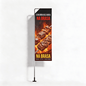 Wind Banner Parede Full Grande Completo com Hastes e Suporte de Aço 2.70m x 0.65m Dupla-Face 4 x 4 RETANGULAR Embalagem | Estrutura de Alumínio Desmontável FRETE GRÁTIS NAS COMPRAS ACIMA DE 100,00, CONSULTE AS REGIÕES.