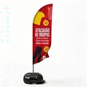 Wind Banner Completo com Base Reforçada (G) TECIDO TECNOSPORT 100% SINTÉTICO 2.90M X 0.65M DUPLA-FACE | IMPRESSÃO ULTRA-HD EPSON ESTRUTURA DE ALUMÍNIO DESMONTÁVEL FACA | PENA | VELA | ÂNGULO / BASE TITAN BLACK 🚚 FRETE E ARTE GRÁTIS PARA O ESTADO DE SÃO PAULO!