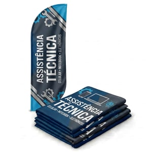 Tecido Wind Banner Publicitário (G) TECIDO TECNOSPORT 100% SINTÉTICO 2.45M X 0.65M IMPRESSÃO ULTRA-HD EPSON DUPLA-FACE COSTURA INTERNA | FACA | PENA | VELA | ÂNGULO 🚚 FRETE E ARTE GRÁTIS PARA O ESTADO DE SÃO PAULO!