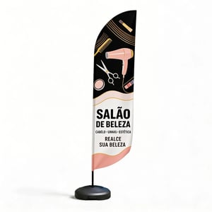 Wind Banner de Fibra Completo para Eventos (G) DUPLA-FACE 3.0M X 0.65M FACA | PENA | VELA | ÂNGULO / BASE TITAN BLACK TECNOSPORT ESTRUTURA DE FIBRA DESMONTÁVEL 🚚 FRETE E ARTE GRÁTIS PARA O ESTADO DE SÃO PAULO!