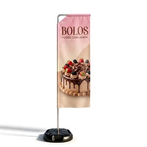 Wind Banner Full para Lojas (M) Base Titan Black Modelo Maleta com Alça 2.70m x 0.65m Dupla-Face | Impressão Ultra-HD Tecido TecnoSport 100% Sintético RETANGULAR | Estrutura de Alumínio Desmontável 🚚 FRETE E ARTE GRÁTIS PARA O ESTADO DE SÃO PAULO!