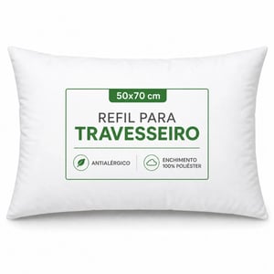 REFIL PARA TRAVESSEIRO FIBRA VIRGEM DE SILICONE ANTIALÉRGICO 70CM X 50CM BRANCA TECIDO TACTEL ENCHIMENTO 1000GR / SUPER MACIA 🚚 FRETE E ARTE GRÁTIS PARA O ESTADO DE SÃO PAULO!