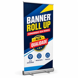 ROLL-UP COMPLETO TECIDO ALUMÍNIO | POLIESTIRENO 2.0M X 0.80M 4X0 COR ULTRA-HD EPSON TECIDO DTEX COMPLETO 🚚 FRETE E ARTE GRÁTIS PARA O ESTADO DE SÃO PAULO!