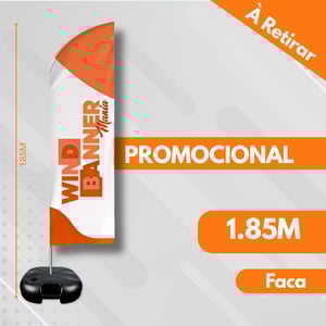 WIND PROMOCIONAL FACA (P) TECIDO TECNOSPORT 100% SINTÉTICO 1.85M X 0.65M DUPLA-FACE | IMPRESSÃO ULTRA-HD EPSON ESTRUTURA DE ALUMÍNIO INTEIRIÇA COSTURA OVERLOQUE EXTERNO BASE TITAN BLACK COM ALÇA