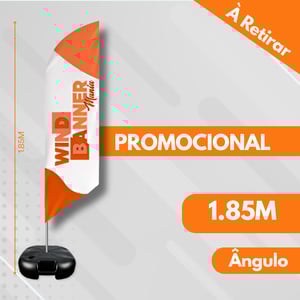 WIND PROMOCIONAL ÃNGULO (P) TECIDO TECNOSPORT 100% SINTÉTICO 1.85M X 0.65M DUPLA-FACE | IMPRESSÃO ULTRA-HD EPSON ESTRUTURA DE ALUMÍNIO INTEIRIÇA COSTURA OVERLOQUE EXTERNO BASE TITAN BLACK COM ALÇA