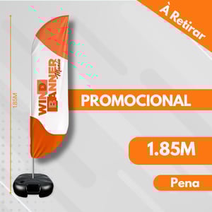 WIND PROMOCIONAL PENA (P) TECIDO TECNOSPORT 100% SINTÉTICO 1.85M X 0.65M DUPLA-FACE | IMPRESSÃO ULTRA-HD EPSON ESTRUTURA DE ALUMÍNIO INTEIRIÇA COSTURA OVERLOQUE EXTERNO BASE TITAN BLACK COM ALÇA