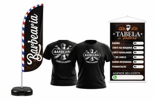 KIT BARBEARIA Kit personalizado completo KIT PERSONALIZADO IMPRESSÃO 4X0 ULTRA-HD MIMAKI Modelos PENA-FACA-VELA-ÂNGULO 1 WIND+2CAMISETAS+1BANNER FRETE GRÁTIS NAS COMPRAS ACIMA DE 100,00, CONSULTE AS REGIÕES.
