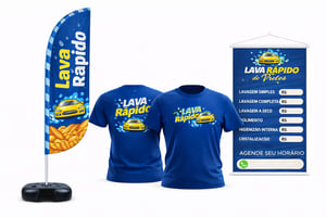 KIT LAVA-RÁPIDO Kit personalizado completo KIT PERSONALIZADO IMPRESSÃO 4X0 ULTRA-HD MIMAKI Modelos PENA-FACA-VELA-ÂNGULO 1 WIND+ 2 CAMISETAS+ 1 BANNER FRETE GRÁTIS NAS COMPRAS ACIMA DE 100,00, CONSULTE AS REGIÕES.
