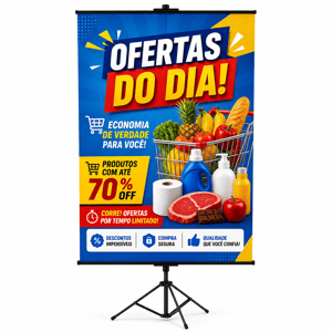 ECO BANNER COMPLETO COM TRIPÉ Alumínio Tripé c/ 2.35m 4x0 Tecido ECO Sintético Completo FRETE GRÁTIS NAS COMPRAS ACIMA DE 100,00, CONSULTE AS REGIÕES.