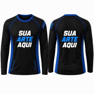CAMISETA UV50+ PROTEÇÃO SOLAR MASCULINA MANGA LONGA MALHA ACTIVE PROTEÇÃO SOLAR UV50+ PERSONALIZADA UNISEX MANGA LONGA 4X0 COR ULTRA-HD EPSON 92,7% POLIÉSTER E 7,5% ELASTANO MPRESSÃO TOTAL / TINTA ORIGINAL FRETE GRÁTIS NAS COMPRAS ACIMA DE 100,00, CONSULTE AS REGIÕES.