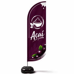 WIND BANNER PADRÃO EXTRA GRANDE GG Base Titan Black 3.45M X 0.65M Dupla-Face | Impressão Ultra-HD EPSON Tecido TecnoSport 100% Sintético FACA | PENA | VELA | ÂNGULO Estrutura de Alumínio Desmontável