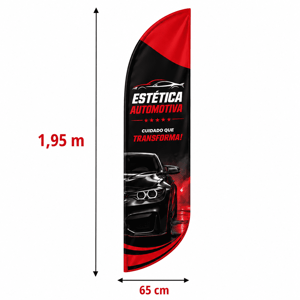 TECIDO PARA WIND BANNER M Tecido TecnoSport 100% Poliéster 1.95M X 0.65M 4x4 Cor Dupla-Face Impressão EPSON Ultra HD Sublimática Embalagem FACA | PENA | VELA | ÂNGULO