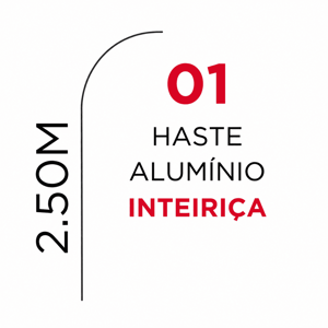 01 HASTE INTEIRIÇA PROMOCIONAL Tubo de Alumínio 3/4 2.50m x 0.65m Cor Natural  Haste Inteiriça SOMENTE RETIRADA