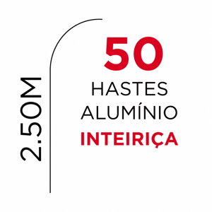 50 HASTES INTEIRIÇA PROMOCIONAL Tubo de Alumínio 3/4 2.50m x 0.65m Cor Natural  Haste Inteiriça SOMENTE RETIRADA