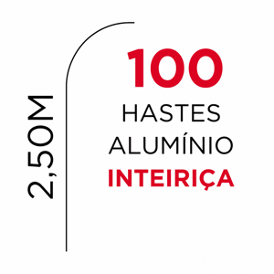 100 HASTES INTEIRIÇA PROMOCIONAL Tubo de Alumínio 3/4 2.50m x 0.65m Cor Natural  Haste Inteiriça SOMENTE RETIRADA