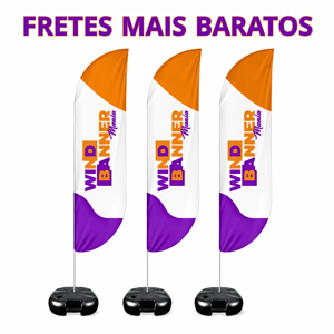 KIT COM 03 WIND BANNERS COMPLETOS TECIDO TECNOSPORT 100% SINTÉTICO P-M-G-GG DUPLA-FACE | IMPRESSÃO ULTRA-HD EPSON ESTRUTURA DE ALUMÍNIO DESMONTÁVEL FACA | PENA | VELA | ÂNGULO / BASE TITAN BLACK FRETE GRÁTIS NAS COMPRAS ACIMA DE 100,00, CONSULTE AS REGIÕES.