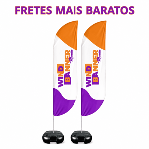 KIT COM 02 WIND BANNERS COMPLETOS TECIDO TECNOSPORT 100% SINTÉTICO P-M-G-GG DUPLA-FACE | IMPRESSÃO ULTRA-HD EPSON ESTRUTURA DE ALUMÍNIO DESMONTÁVEL FACA | PENA | VELA | ÂNGULO / BASE TITAN BLACK FRETE GRÁTIS NAS COMPRAS ACIMA DE 100,00, CONSULTE AS REGIÕES.