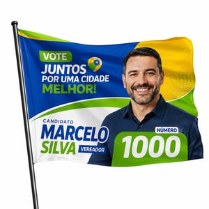 BANDEIRA ELEIÇÕES 2026 TECIDO OXFORD HD ÚNICA-FACE 4x0 Cor Impressão Sublimática HD EPSON Impressão Única Face 