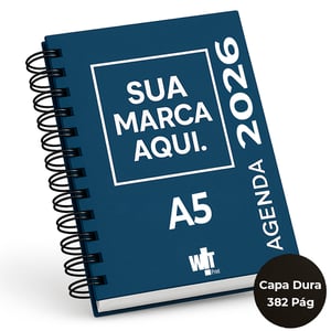Agenda Personalizada 2026 Papel Sulfite 75 gr 14 x 20 cm  Laminação Fosca ou Brilho Capa Dura
