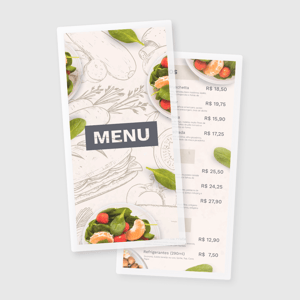 Cardápio Plastificado