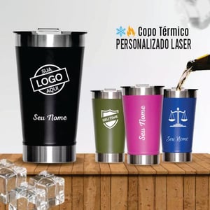 Copo Térmico Inox Premium 473ml Personalizado Laser Copo termico  Inóx 473ml 1x0 Gravação  Gravação Laser 