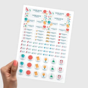 Etiquetas Escolares Personalizadas Vinil  4x0 Brilho ou Fosco Corte Reto 