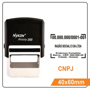 Carimbo Nykon 355 (CNPJ) Automático 40x60mm    