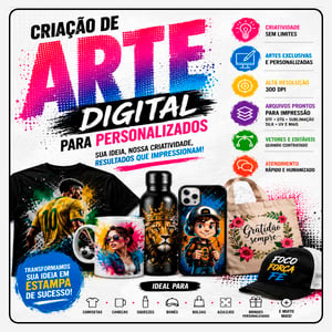 Criação de Arte Digital para Personalizados CDR, PNG, PDF Varios tamanho 4x0   