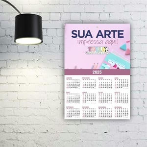 Folhinha de Parede Personalizada Papel Glossy 230g 19x28cm Impressão Colorida Laminação Brilho Furo Padrão 