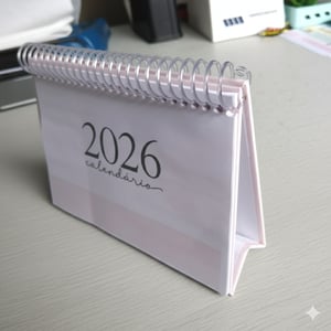 Calendário de Mesa Personalizado Base Papel Paraná 10x15x5cm Impressão Colorida Laminação 12 Folhas Bloco 12 Meses