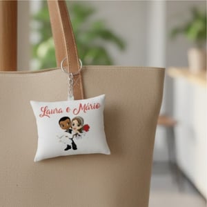 Almochaveiro Personalizado Tecido 100% Poliéster 7x7cm Estampa Colorida Frente e Verso  Argola Padrão 