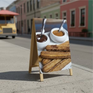 Cavalete 50x80cm Madeira de Pinus 50x80cm Impressão Digital Colorida Lona Front Light Dobradiças Metálicas 