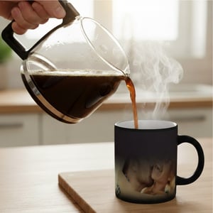 Caneca Mágica Personalizada Cerâmica 325ml  Sublimação Preto Fosco Tam. da arte: 200x90mm