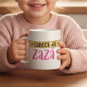 Caneca Infantil Personalizada Polímero (Plástico) 325ml Estampa Colorida Sublimação Branca Brilho 