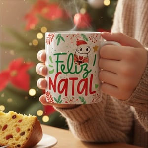 Caneca Branca Personalizada Cerâmica 325ml  Sublimação Branca Brilho Tam. da arte: 200x90mm