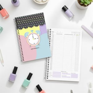 Controle de Agendamentos Personalizado Miolo Off Set 90g 15,5x21,5cm Colorido Laminação Padrão Espiral Cristal Capa Dura