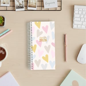 Agenda Amor - Slim Miolo Off Set 75g 11x21cm Impressão Colorida Capa Dura Laminada Fechamento em Espiral 