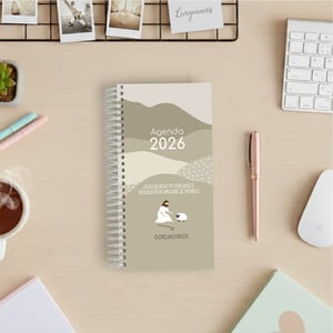 Agenda Ele Faz - Slim Miolo Off Set 75g 11x21cm Impressão Colorida Capa Dura Laminada Fechamento em Espiral 