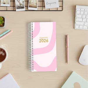 Agenda Livia - Slim Miolo Off Set 11x21cm Impressão Colorida Capa Dura Laminada Fechamento em Espiral 