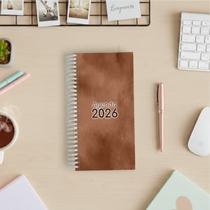 Agenda Planejar - Slim Miolo Off Set 7g 11x21cm Impressão Colorida Capa Dura Laminada Fechamento em Espiral 