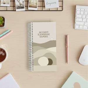 Agenda Fé - Slim Miolo Off Set 75g 11x21cm Impressão Colorida Capa Dura Laminada Fechamento em Espiral 