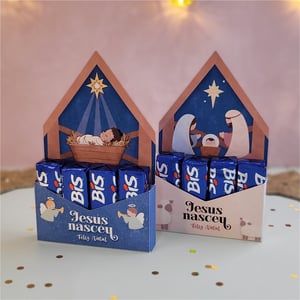 Porta Bis - Jesus Nasceu Papel Glossy 12x7cm Impressão Colorida  Corte Reto 