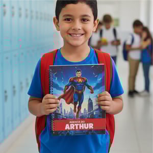 Agenda Escolar Personalizada Capa Dura Miolo Off Set 90g  Impressão Colorida Laminação Padrão Fechamento em Espiral 340 páginas