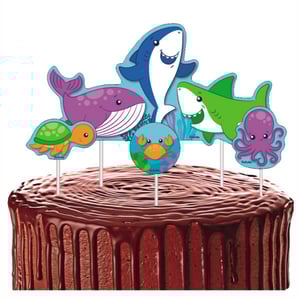 Topper para Bolo 2D Papel Fotográfico Padrão Colorido  Corte Especial Palito Transparente