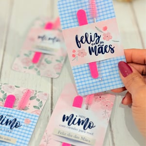 Mimo Lixa e Escovinha de Cílios Papel Glossy 9,5X6cm Impressão Colorida  Corte Reto Estampas Sortidas