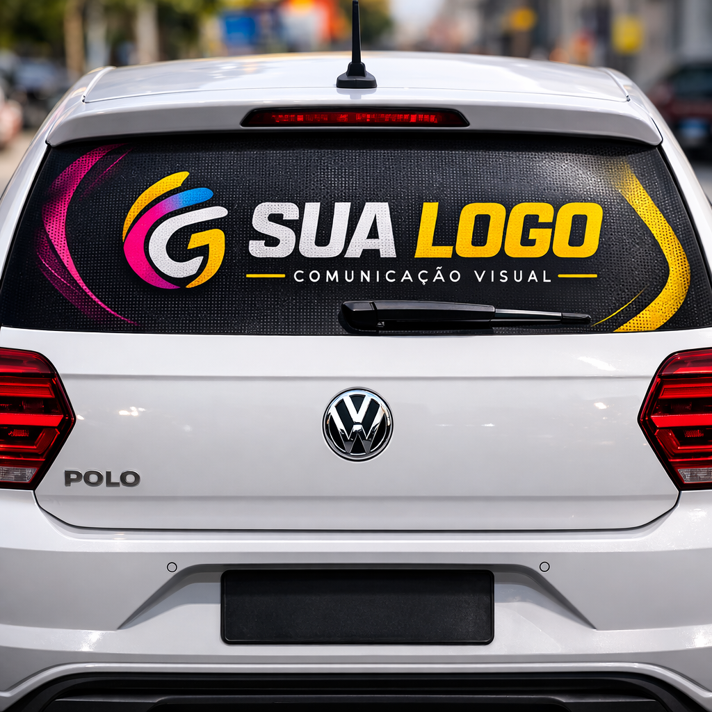 Adesivo Perfurado Para Carro| Vidro Traseiro