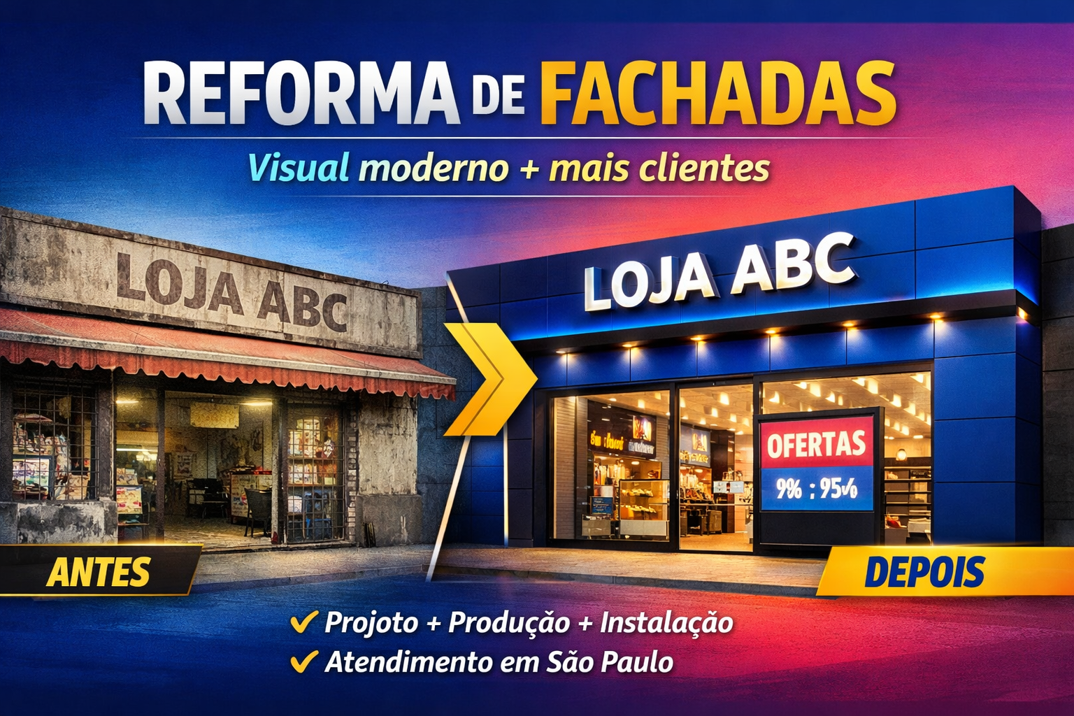 Reforma de Fachadas Comerciais